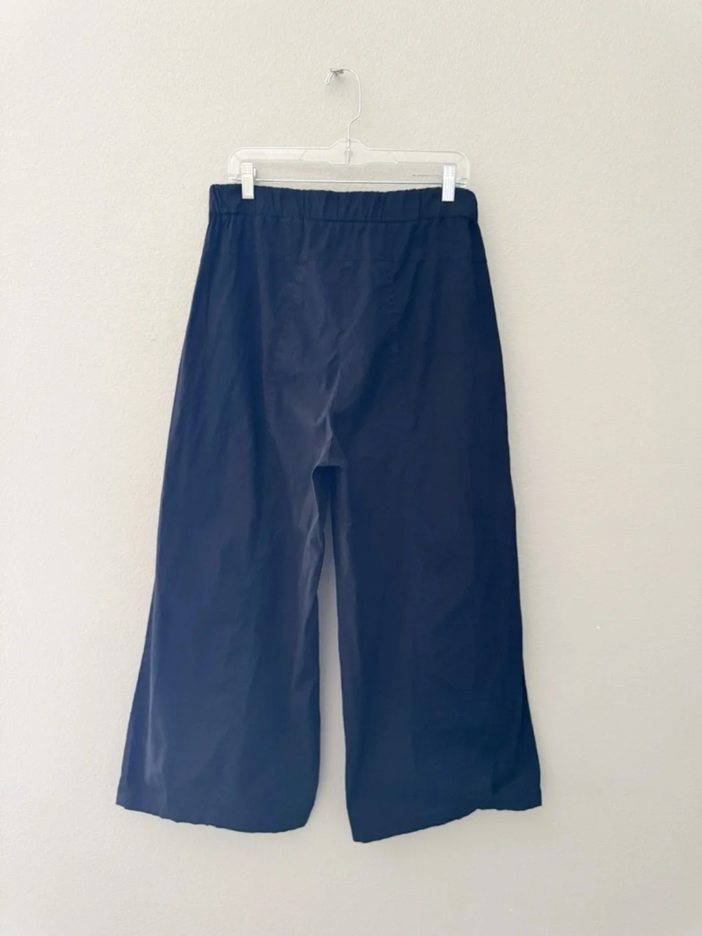 Eleven Stitch Design Wide Leg Pants Large Black Cotton Poplin Minimalist Boho - Picture 2 of 10